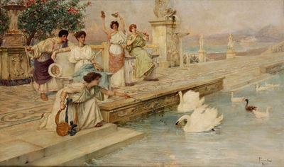 Domenico Pennacchini (1860-1910)bagno Pompeiano
