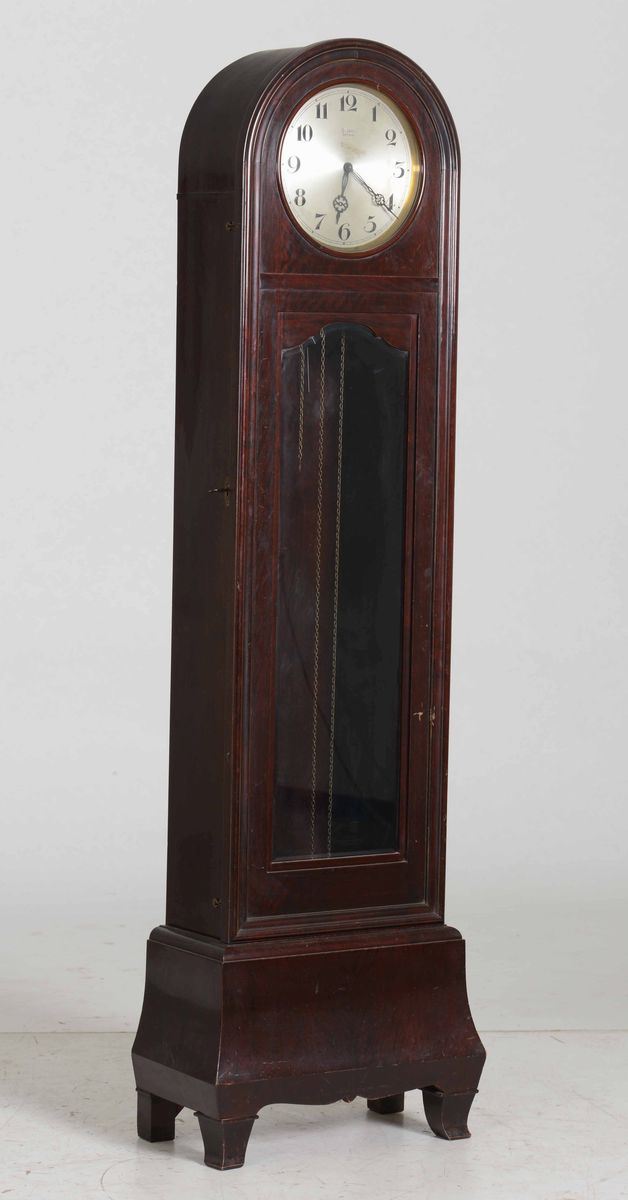Pendola  da terra con cassa in mogano, G. Jost, Genova XX secolo  - Auction Antiques January | Time Auction - Cambi Casa d'Aste
