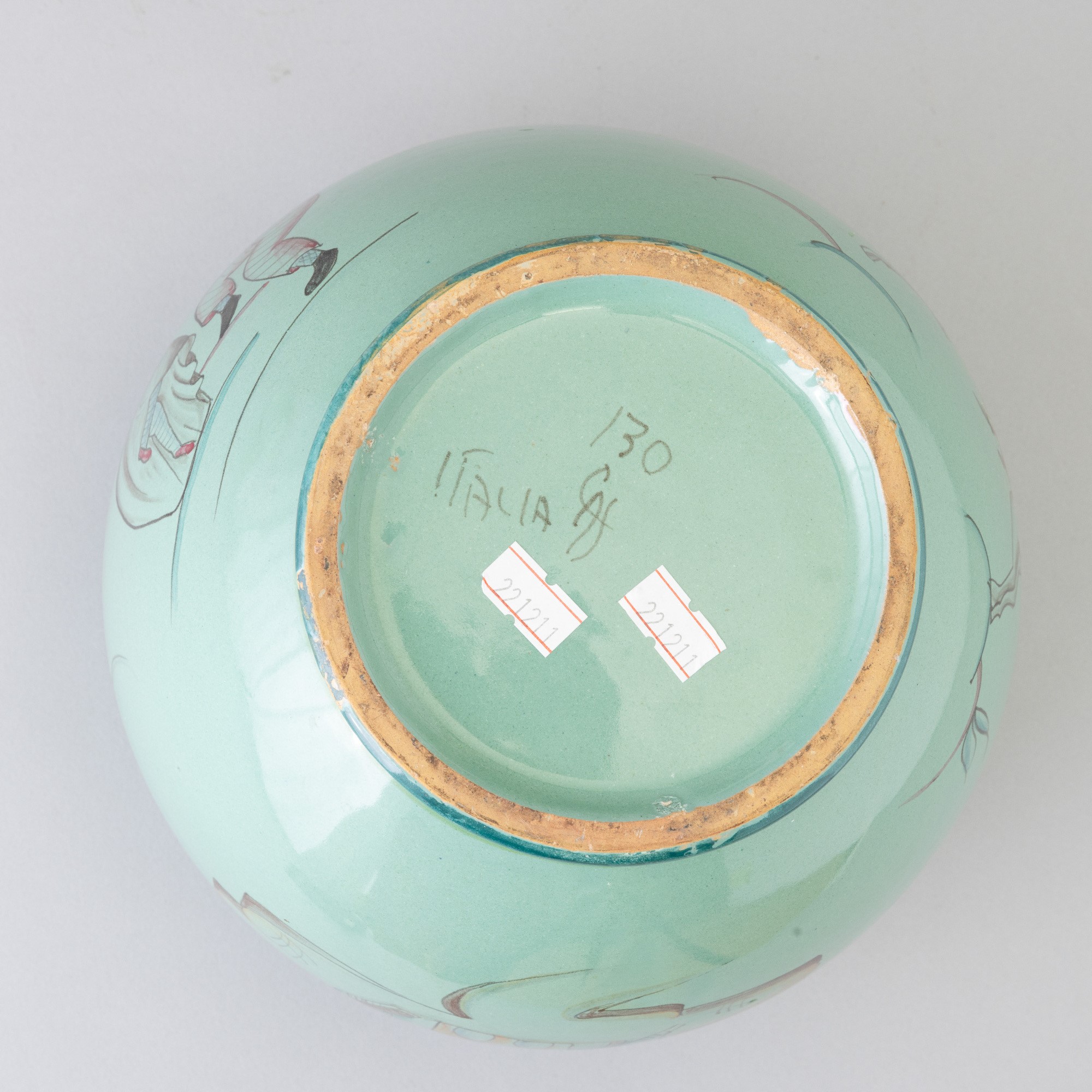 Solimene, Ceramiche artistiche di Vietri, vaso con decoro figurativo policromo (ca. 1950)