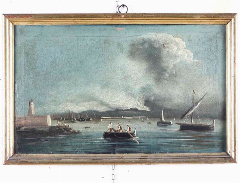 Anonimo del XIX-XX secolo Scena portuale  - olio su tela - Auction Marittime Art and Scientific Instruments - Cambi Casa d'Aste