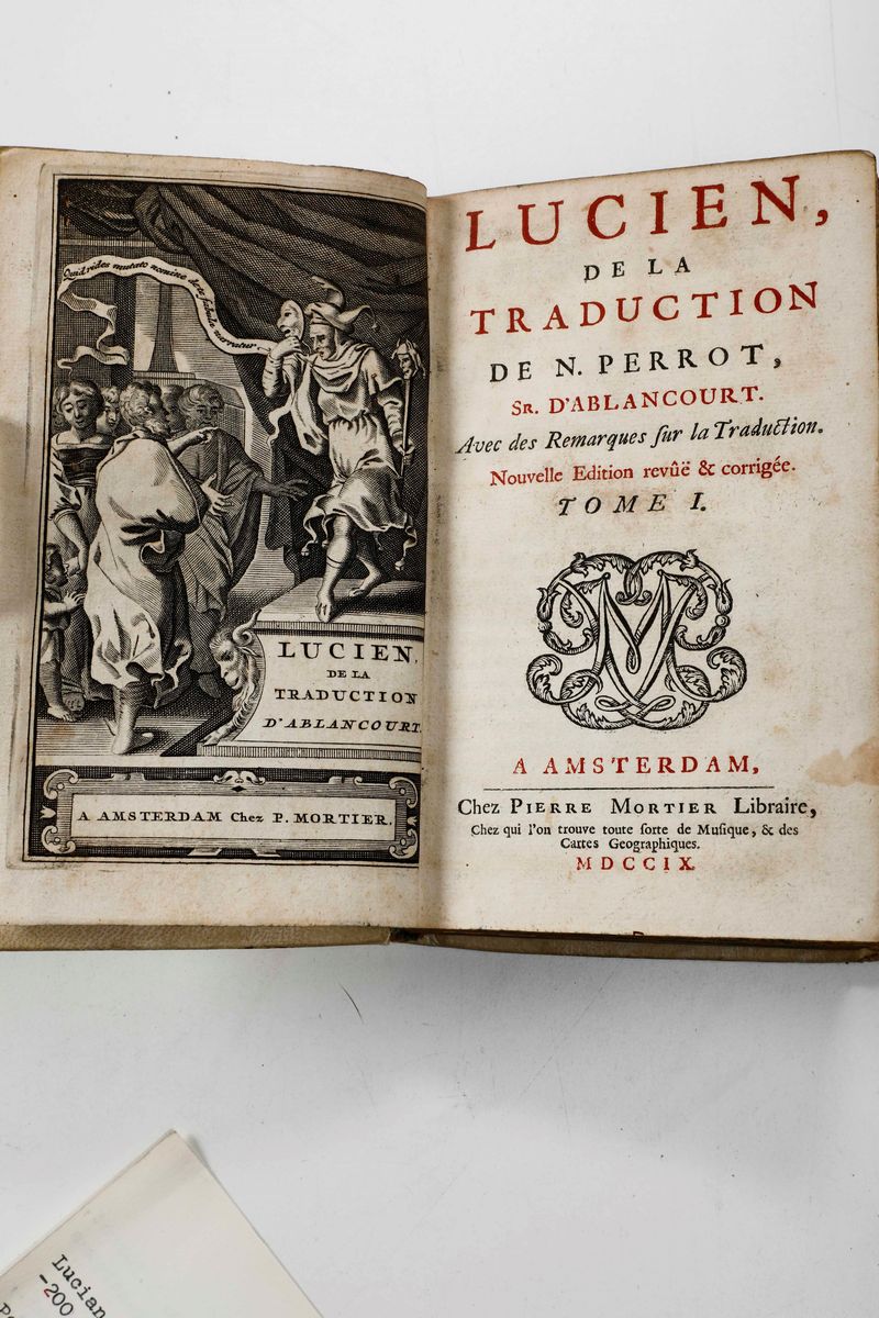 Lucien De Samosate - De Samosate Lucienlucien De la Tradution... Amsterdam Presso P. Mortier, 170...