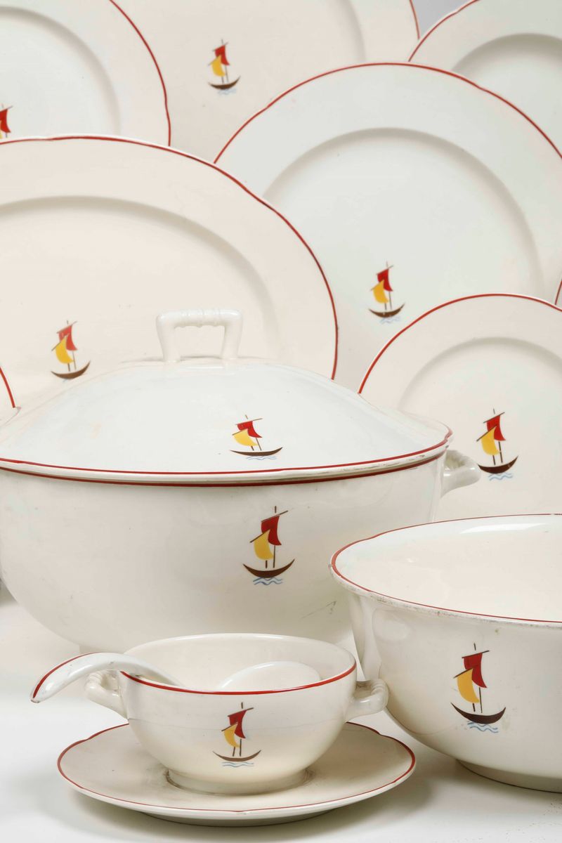 Servizio da Tavola Milano, Società Ceramica Richard San Cristoforo, 1936 Circa Modello di Gio Pon...