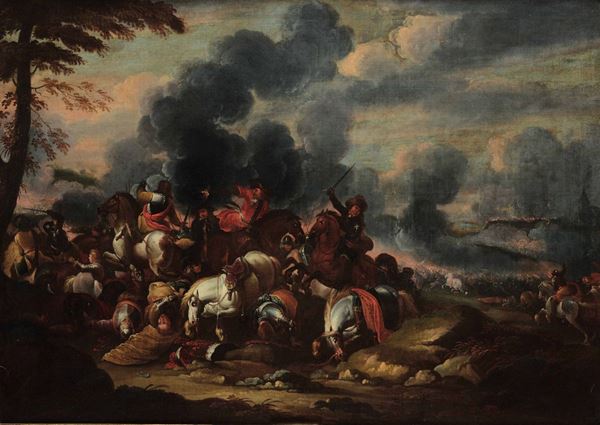 Georg Philipp Rugendas (Augusta 1666-1742) Scontro di cavalleria