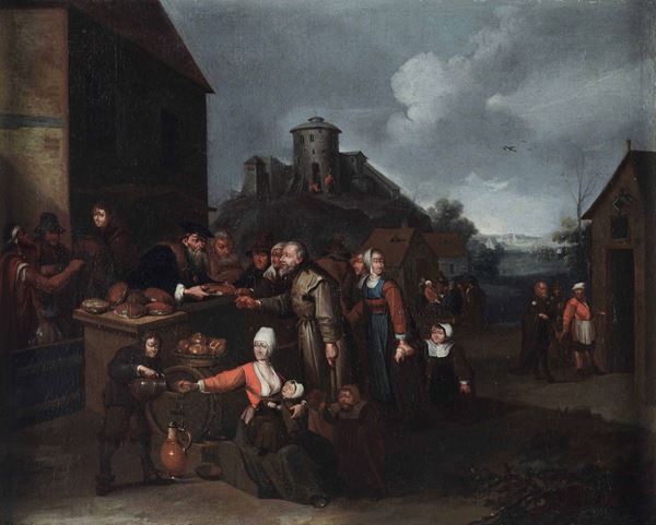 Pieter Van Bredael (Anversa 1629-1719) Scena di paese