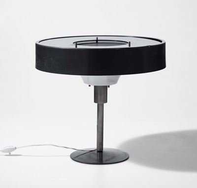 Lampada da Tavolo con Struttura in Metallo e Metallo Laccato.
