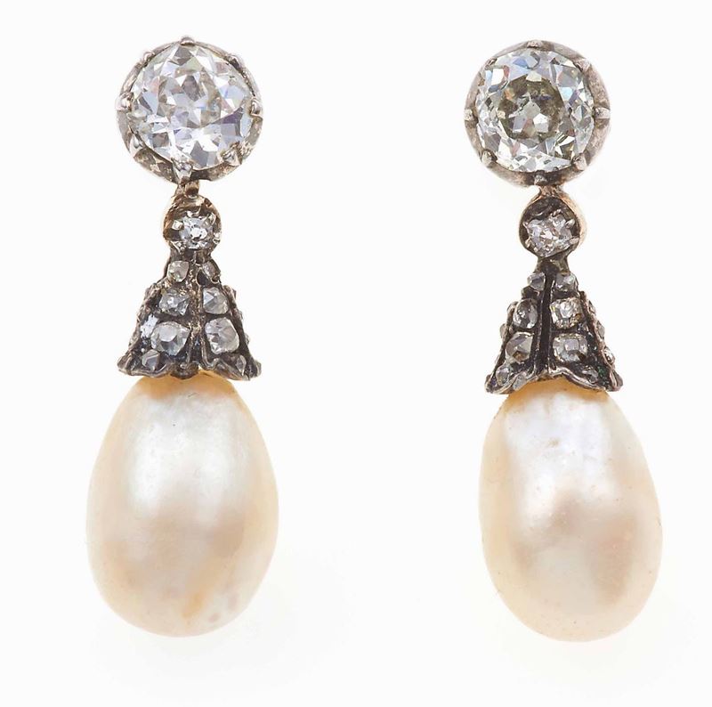 Orecchini con perle naturali  - Asta Fine Jewels - Cambi Casa d'Aste