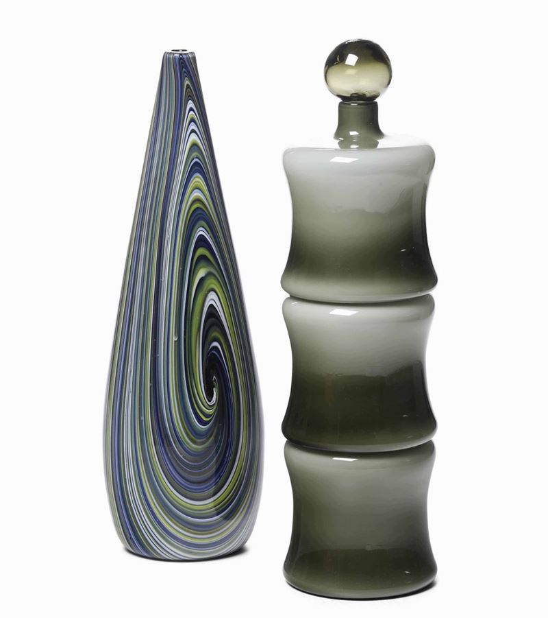 Set di due vasi in vetro.  - Auction Design Lab - Cambi Casa d'Aste