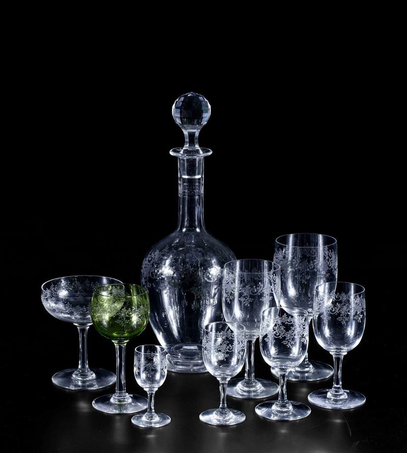 Servizio di bicchieri Récamier Francia, Manifattura Baccarat, seconda metà del XX secolo  - Asta L'Art de la Table - Cambi Casa d'Aste