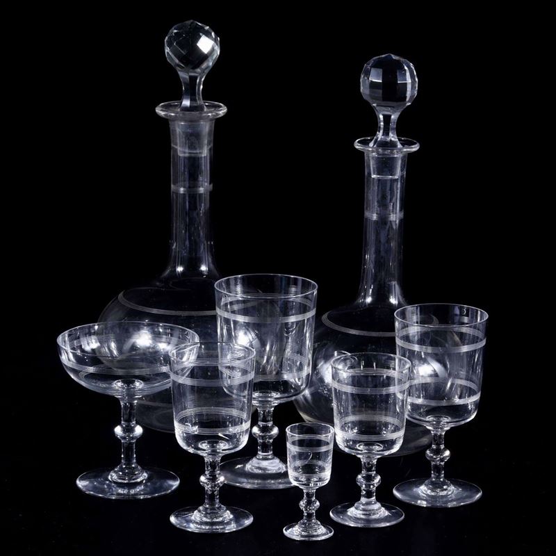Servizio di bicchieri Caton Francia, Manifattura Baccarat, fine XIX - inizio XX secolo  - Asta L'Art de la Table - Cambi Casa d'Aste