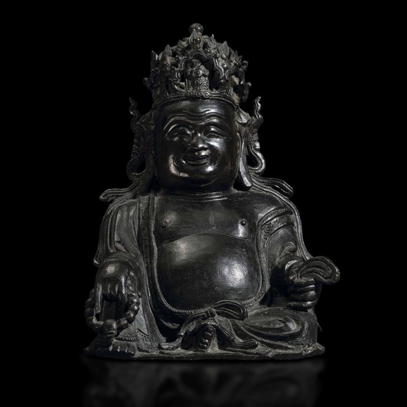 A bronze Budai, China, Ming Dynasty, late 1500s  - Auction Fine Chinese Works of Art - Cambi Casa d'Aste