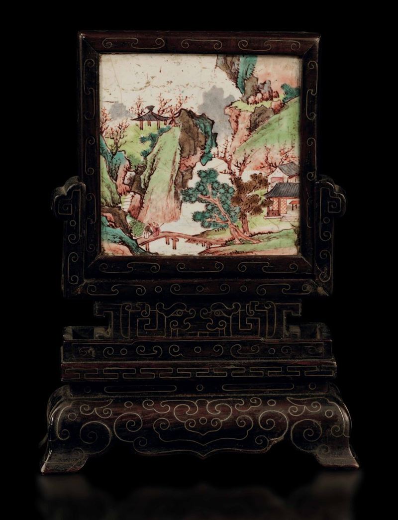 A small screen with plaque, China, Qing Dynasty  - Auction Fine Chinese Works of Art - Cambi Casa d'Aste