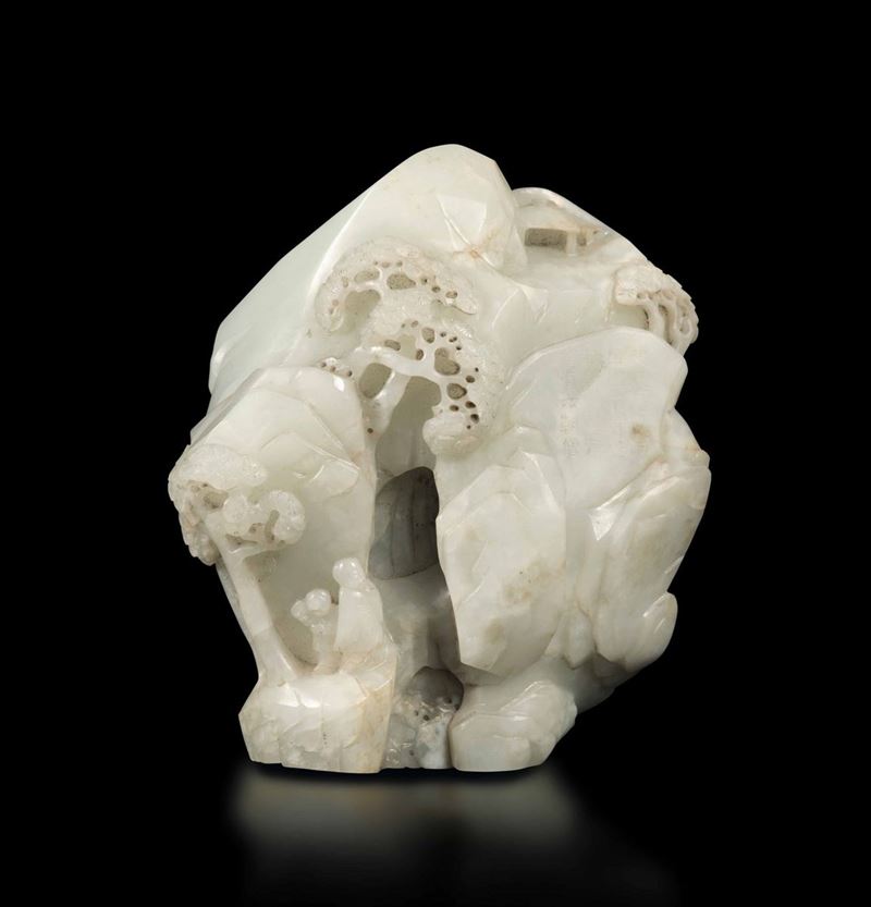 A white jade mountain, China, Qing Dynasty, 1700s  - Auction Fine Chinese Works of Art - Cambi Casa d'Aste
