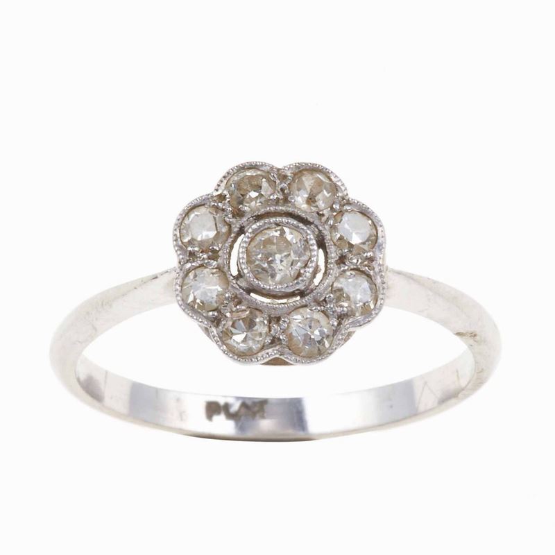 Anello con piccoli diamanti di vecchio taglio  - Auction Jewels | Cambi Time - Cambi Casa d'Aste