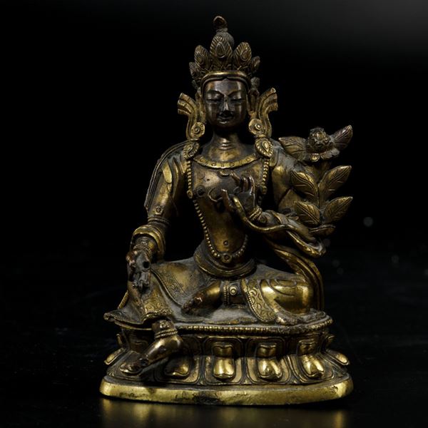 A bronze Buddha, China, Qing Dynasty, 1700s