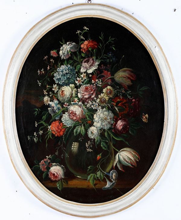 Autore ignoto del XIX secolo Nature morte con vasi di fiori