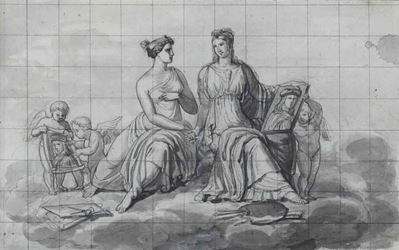 Scuola Neoclassica del XIX Secoloallegoria della Pittura e Dell'architettura