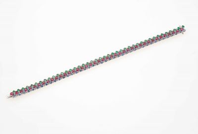 Bracciale con Zaffiri, Rubini e Smeraldi