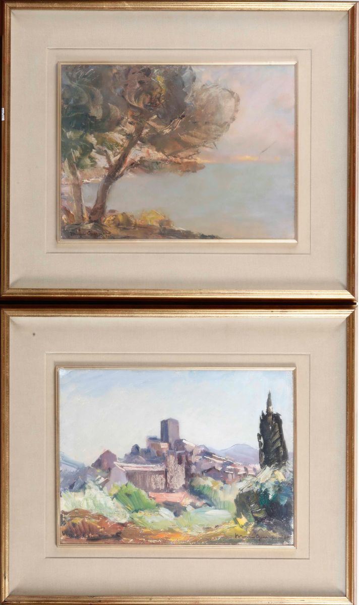 Mario Guerzoni : Coppia di paesaggi  - Auction 19th and 20th Century Paintings - Cambi Casa d'Aste