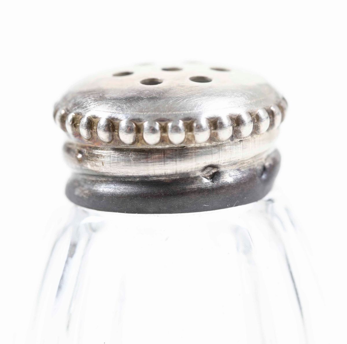 Otto Salierine in Argento Sterling e Vetro. Francia Seconda Metà XX Secolo
