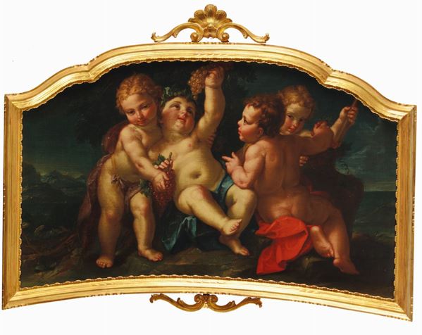 Giuseppe Marchesi detto il Sansone (Bologna 1699-1771) Giovane Bacco con putti ebbri