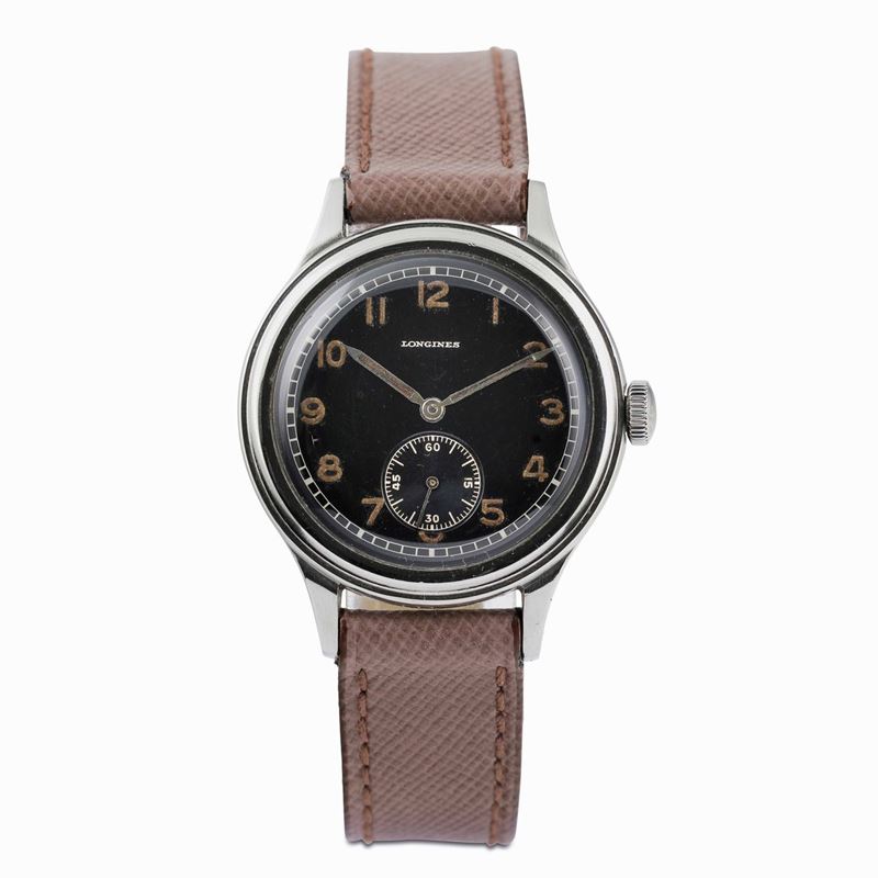 LONGINES - Sei tacche Gilt dial, acciaio, carica manuale calibro 23M, circa 1940  - Auction Watches and Pocket Watches - Cambi Casa d'Aste
