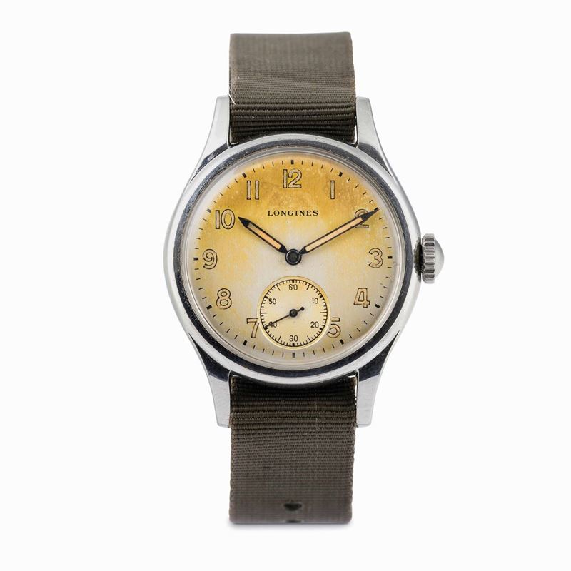 LONGINES - Sei tacche military, acciaio, carica manuale, carica manuale calibro 12.68Z, circa 1950  - Auction Watches and Pocket Watches - Cambi Casa d'Aste