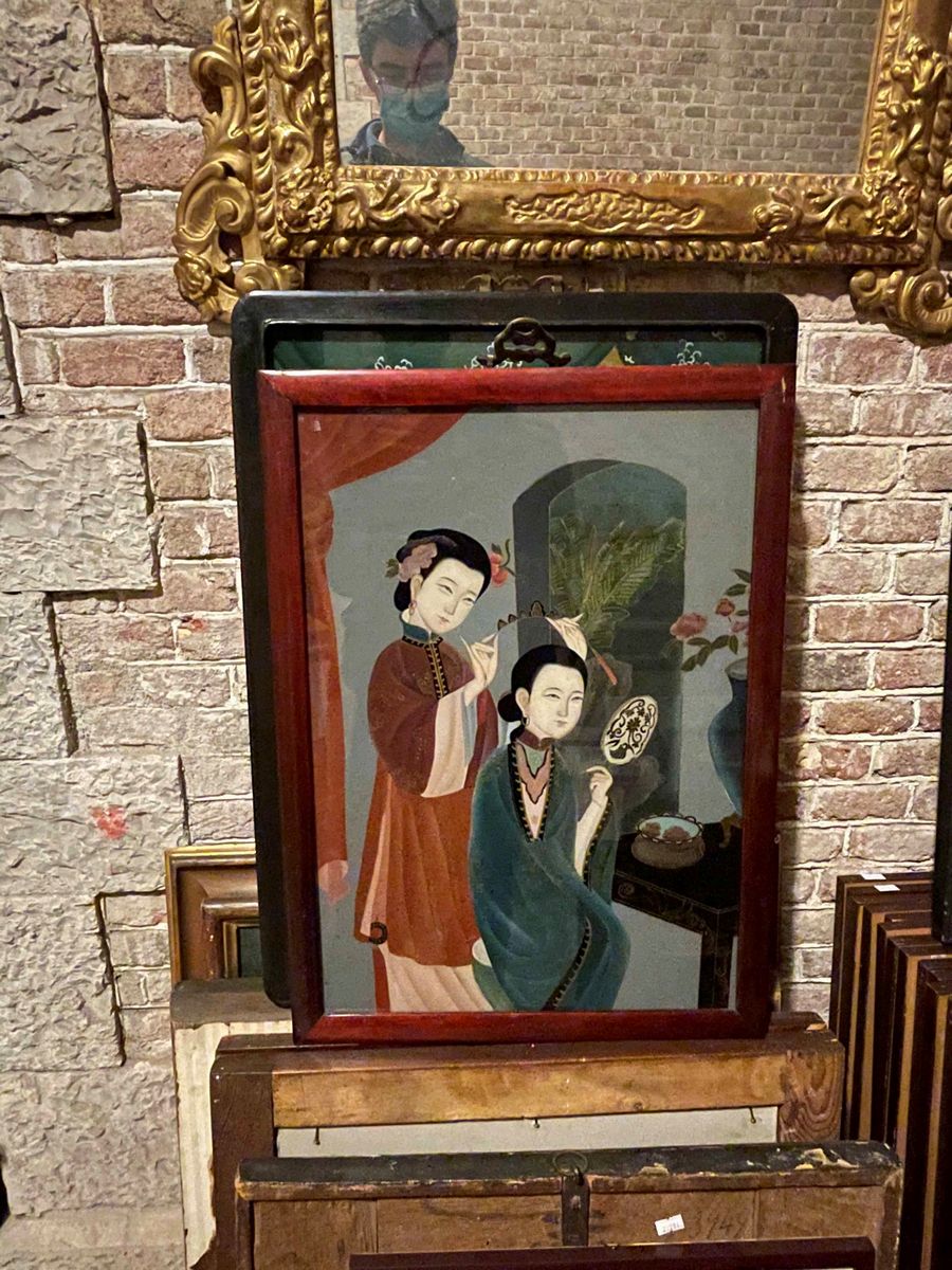 Dipinti su vetro, Cinque scene di vita comune, Cina, XX secolo