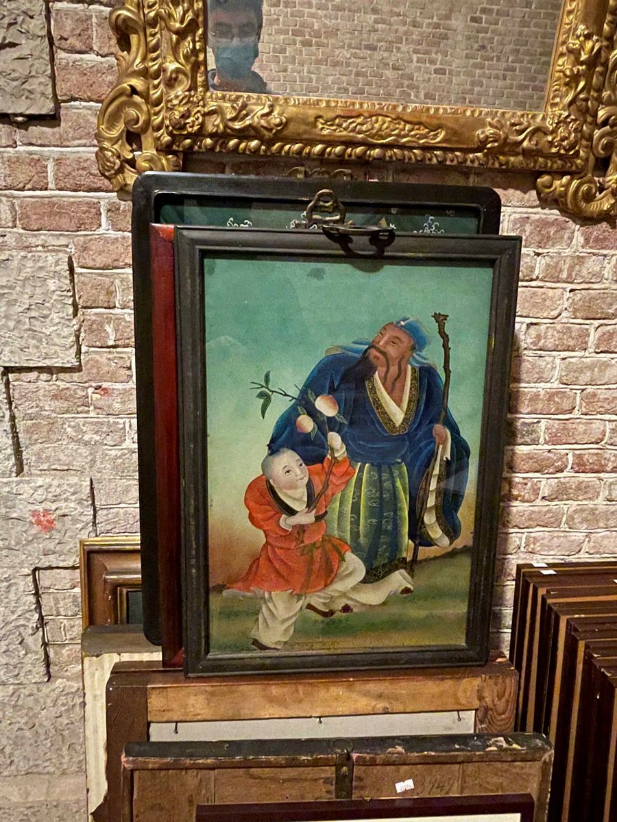Dipinti su vetro, Cinque scene di vita comune, Cina, XX secolo