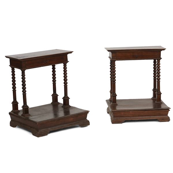 Coppia di inginocchiatoi a rocchetto, XVIII secolo