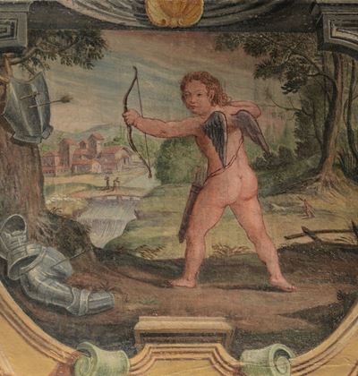 Scuola Emiliana del XVII Secolocupido che Gioca con le Armi di Marte