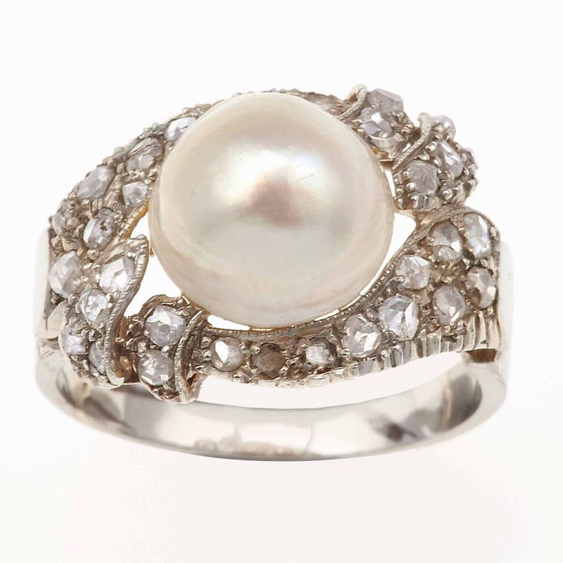 Anello con perla naturale  - Auction Fine Jewels - Cambi Casa d'Aste