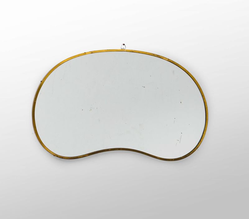 Specchiera in legno e vetro con profilo in ottone.  - Auction Design Lab - Cambi Casa d'Aste