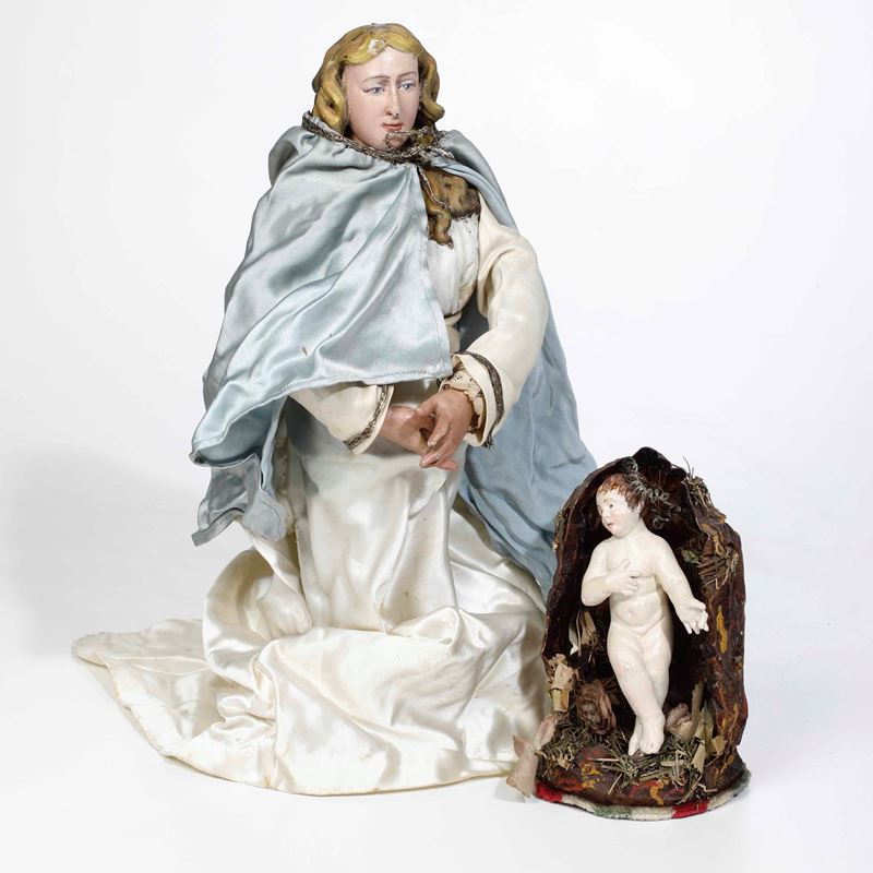 Madonna e Gesù Bambino. XVIII-XIX secolo  - Asta Antiquariato febbraio - Cambi Casa d'Aste