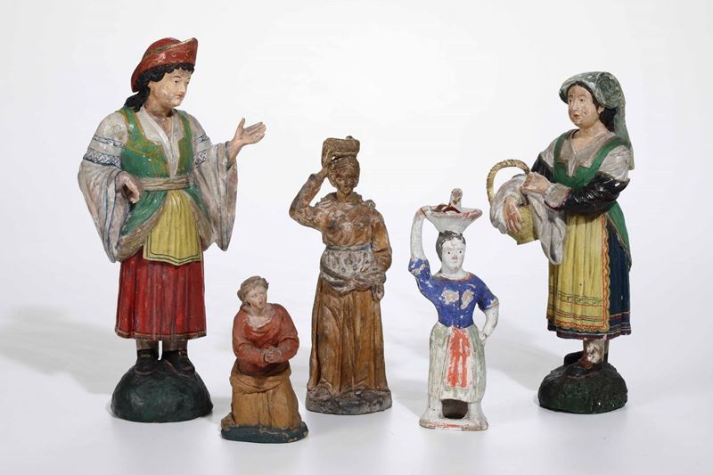 Lotto di figurine da presepe  - Auction Furnishings from Italian Villas | Cambi Time - Cambi Casa d'Aste