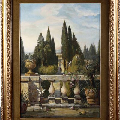 Artista del XIX Secolo Villa Romana a Fiesole