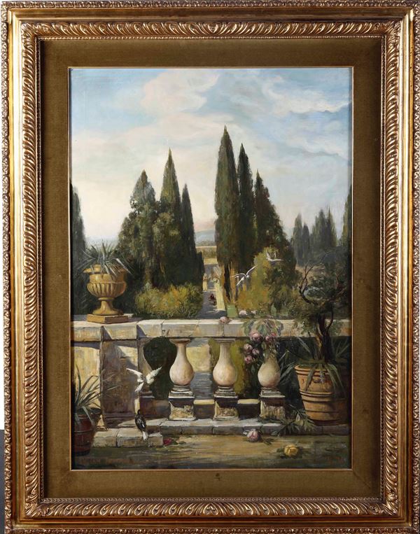 Artista del XIX secolo Villa Romana a Fiesole