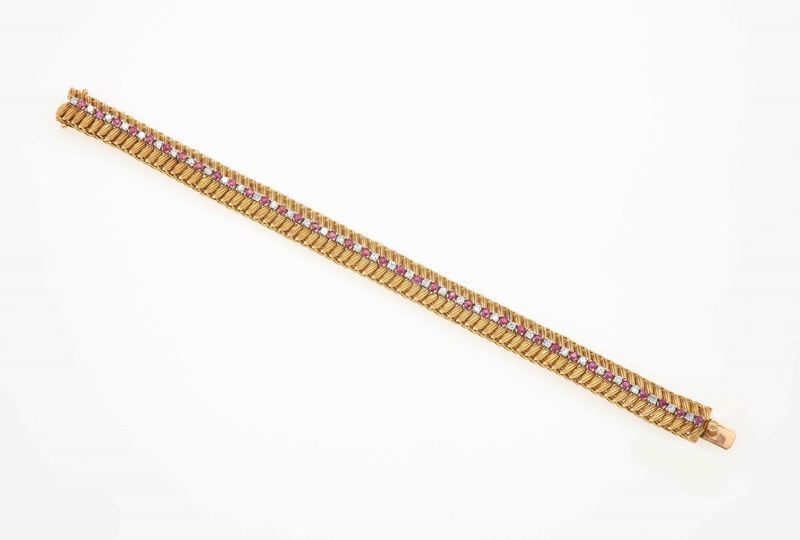 Bracciale con diamanti e rubini  - Auction Fine Jewels - Cambi Casa d'Aste
