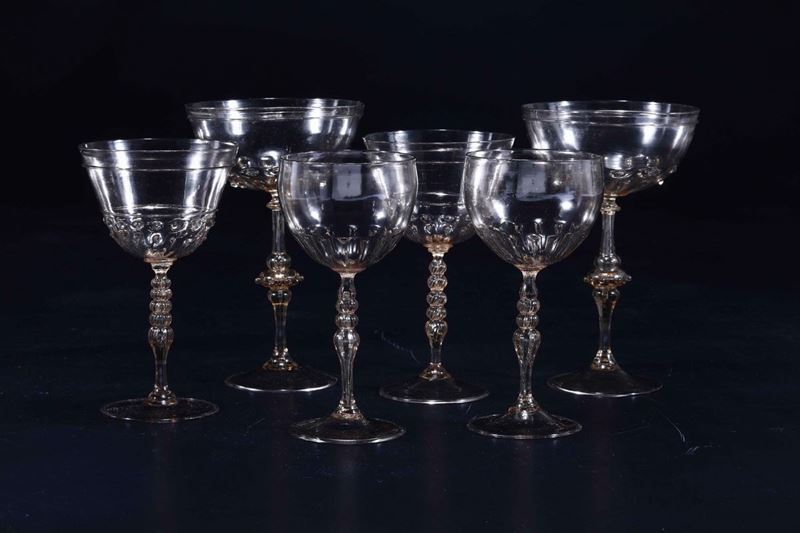 Servizio di calici Murano, XX secolo  - Auction L'Art de la Table - Cambi Casa d'Aste