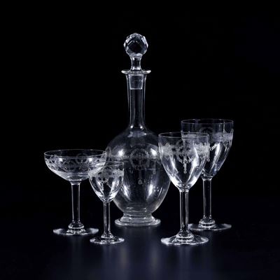 Servizio di Calici Francia, Probabilmente Manifattura Baccarat, Verso il 1930