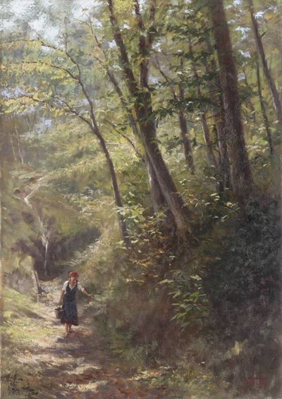 Luigi Napoleone Grady (1860-1949)fanciulla nel Bosco