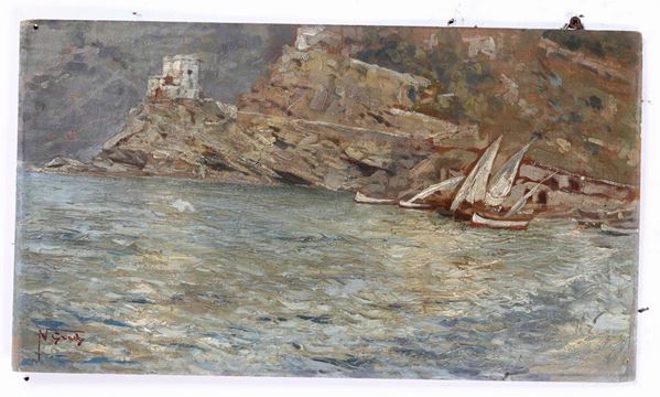 Luigi Napoleone Grady (1860-1949) Porto di Monterosso