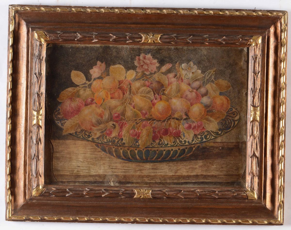 Octavianus Monfort XVII Secolo, Attribuiti Anature Morte con Ceste di Frutta
