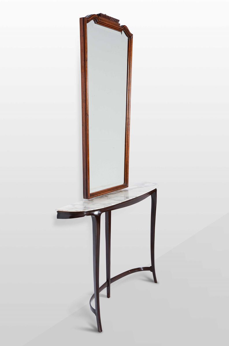 Consolle e specchiere con struttura in legno, vetro specchiato e piano in marmo.  - Auction Design - Cambi Casa d'Aste