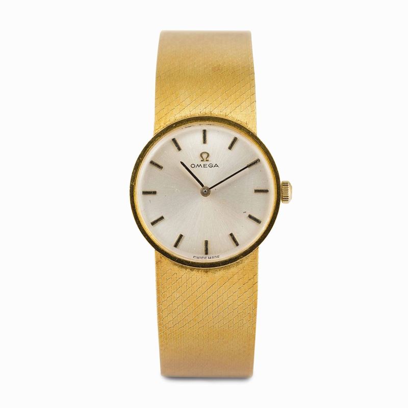 OMEGA - Elegante orologio in oro 18 ct. carica manuale, bracciale integrato, 28mm  - Asta Orologi da Polso e da Tasca  - Cambi Casa d'Aste