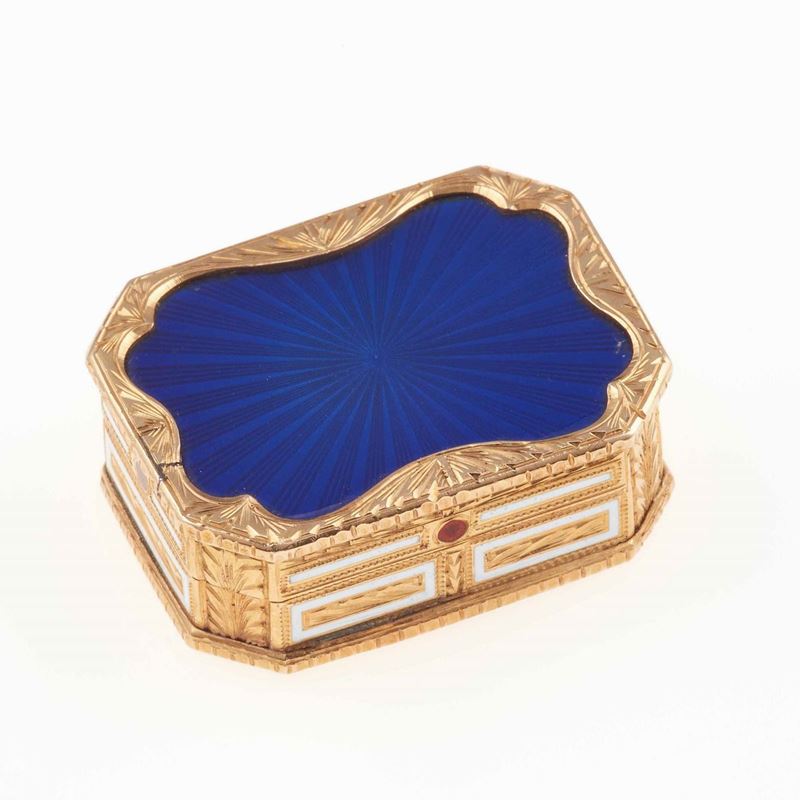 Enamel and gold pillbox  - Auction Fine Jewels - Cambi Casa d'Aste