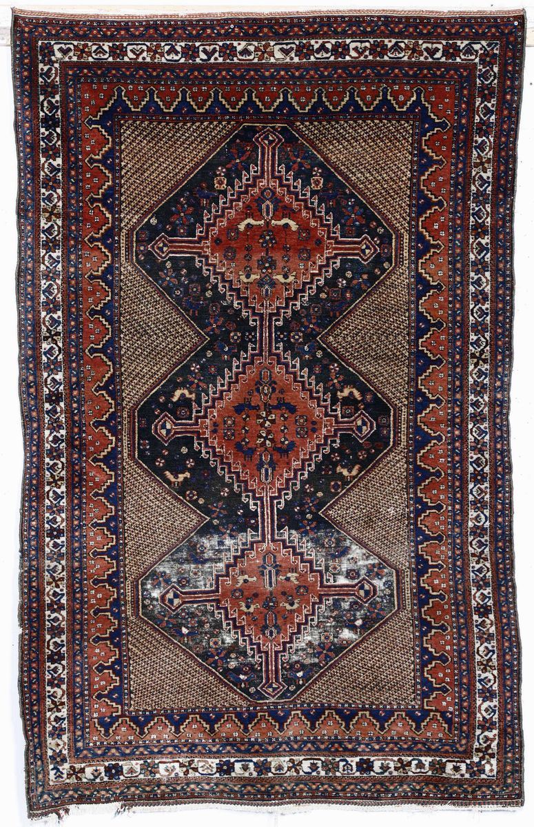 Tappeto Afshar, sud Persia inizio XX secolo cm 194x125  - Asta Tappeti | Cambi Time - Cambi Casa d'Aste