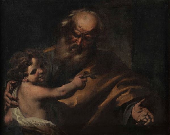 Giovanni Battista Beinaschi (Cuneo 1636 - Napoli 1688) San Giuseppe con Gesù bambino