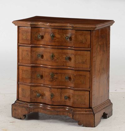 Inginocchiatoio in Legno Lastronato e Filettato, XVIII Secolo