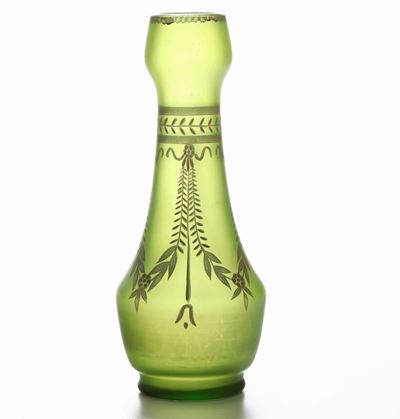 Vasetto Liberty in Vetro Verde, XX Secolo