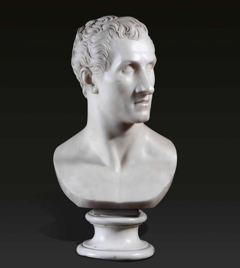 A marble bust of Canova, R. Trentanove, Rome, 1822  - Auction Sculpture and Works of Art - Cambi Casa d'Aste